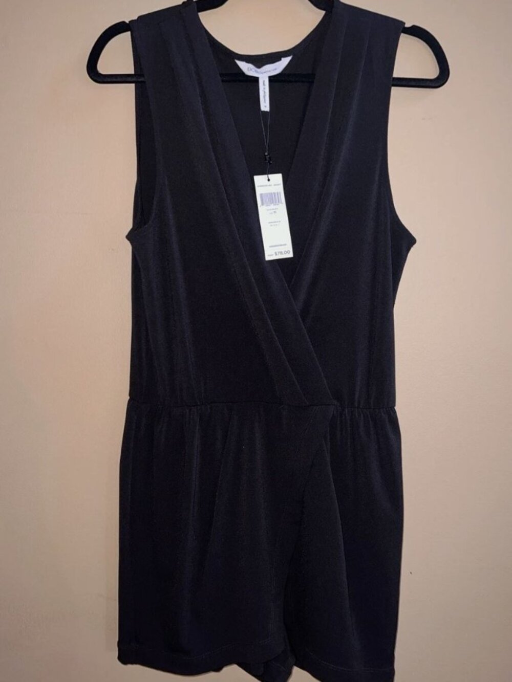 BCBG Generation Black Sleeveless Wrap Skort Romper Size M NWT Women’s